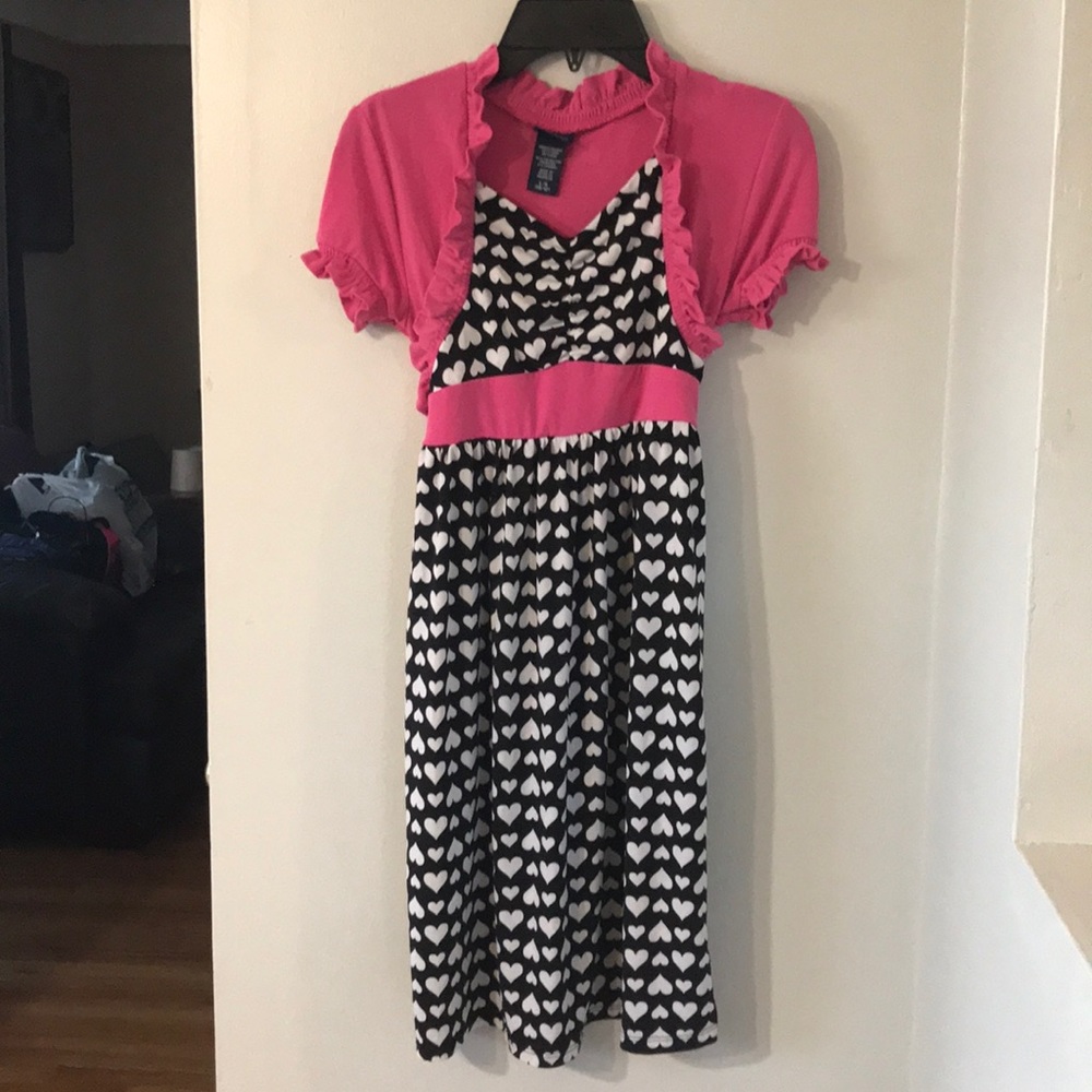 Girls pink, black and white Basic editions dress